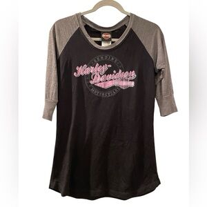Harley Davidson Women’s 3/4 Sleeve Jersey Tee Shirt Size Medium